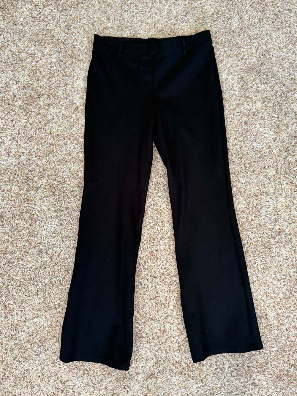 Quince Women's Black Pull-On Flare Dress Pants